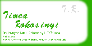 timea rokosinyi business card